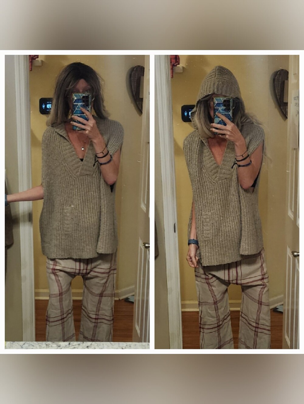 Free People Hooded Sweater Vest Tunic OVERSIZED